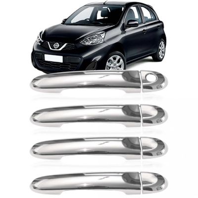 Aplique Cromado Maçaneta Nissan March 2011 à 2021 Versa 2011 à 2020 4 Portas
