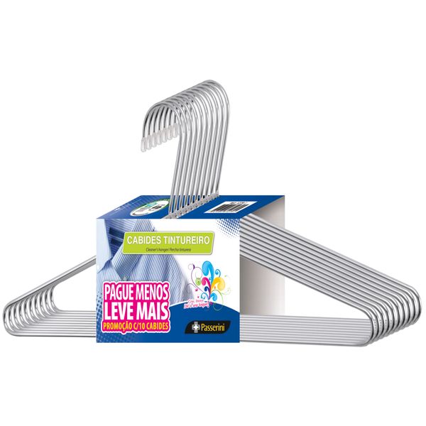 Cabide Tintureiro Cromado Organização Roupa Armario - Kit com 10 unidades Cabide Tintureiro Cromado Organização Roupa Armario - Kit com 10 unidades