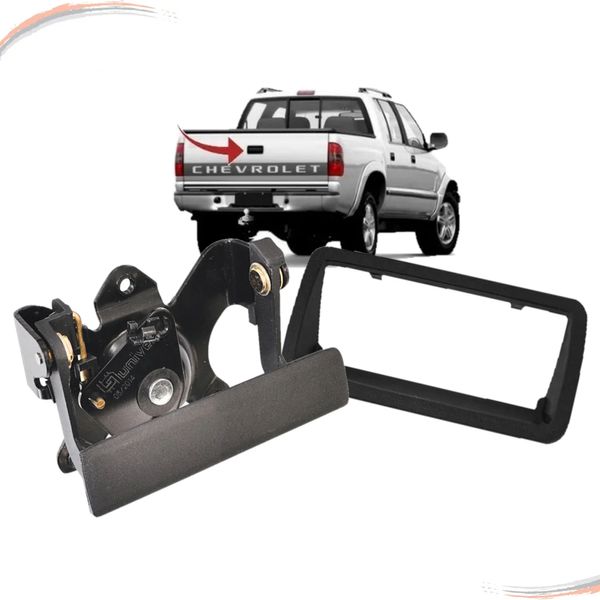 Kit Maçaneta Externa + Moldura Texturizada Tampa Caçamba S10
