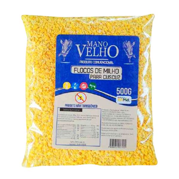 Flocos de Milho para Cuscuz Natural Mano Velho 500g Flocos de Milho para Cuscuz Natural Mano Velho 500g