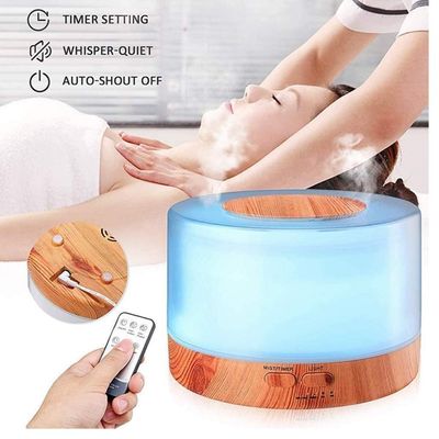 Difusor Aromatizador 500ml Com Controle Remoto Led 7 Cores Luminária Aromaterapia