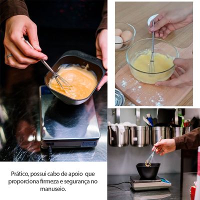 Batedor de Ovos Claras Mini Fouet Inox Fue Cafeteria Bistro