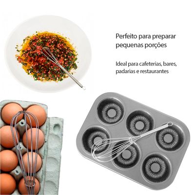 Batedor de Ovos Claras Mini Fouet Inox Fue Cafeteria Bistro