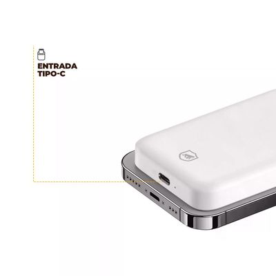 Carregador Portátil MagPower 5.000 MaH - Branco - Gshield