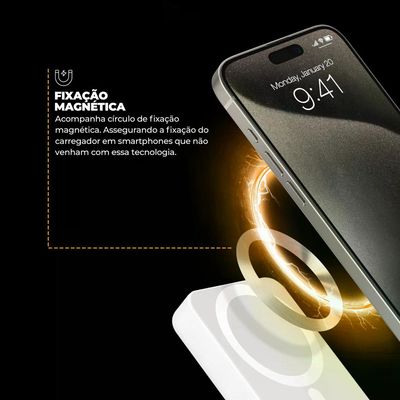 Carregador Portátil MagPower 5.000 MaH - Branco - Gshield