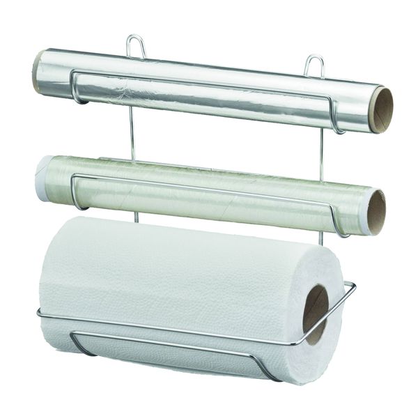 Porta Papel Toalha de Parede Suporte Suspenso Triplo para Rolos Alumínio Filme PVC Porta Papel Toalha de Parede Suporte Suspenso Triplo para Rolos Alumínio Filme PVC
