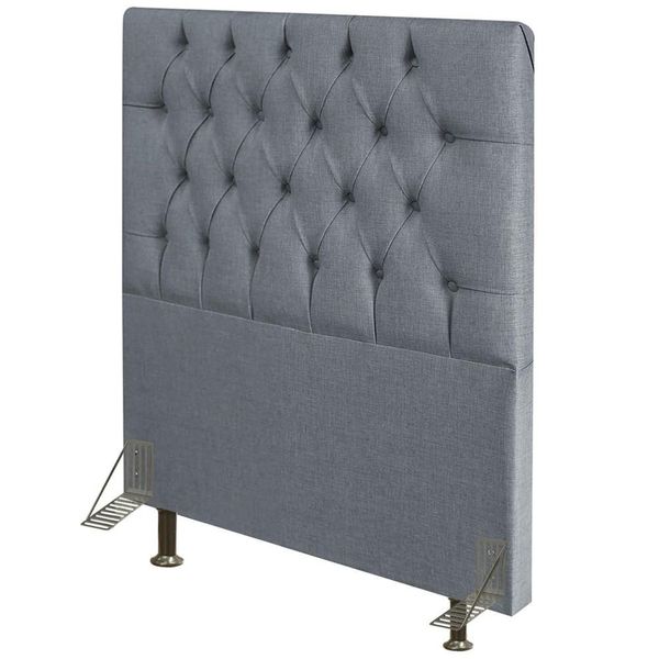 Cabeceira Cama Box Solteiro 90cm Diamante Linho J02 Cinza - Mpozenato