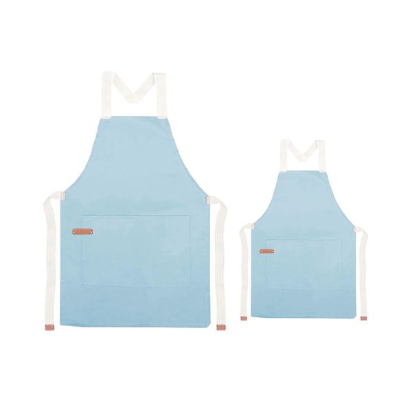 Avental Infantil e Adulto Azul Claro Algodao Cozinha Artes Pais e Filhos Avental Infantil e Adulto Azul Claro Algodao Cozinha Artes Pais e Filhos
