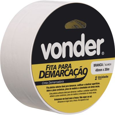 Fita para demarcação de solo 48mmx30m branca - Vonder
