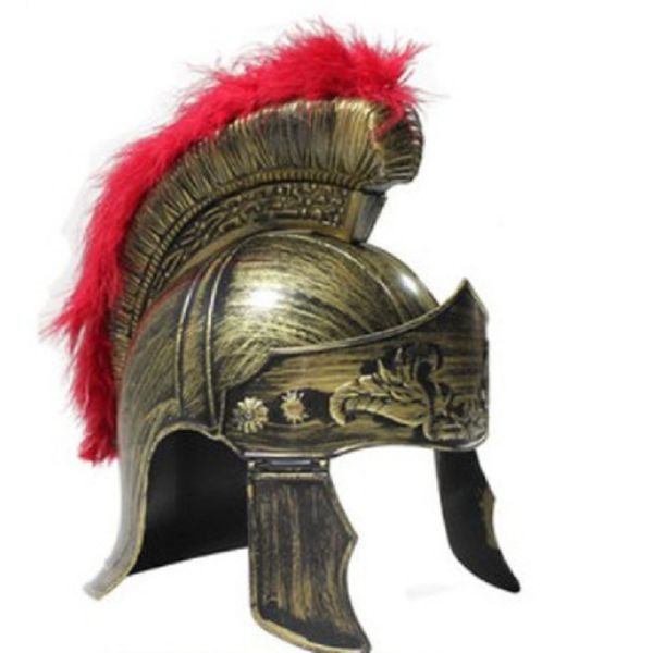 Fantasia Capacete Soldado Romano Gladiador Com Pluma