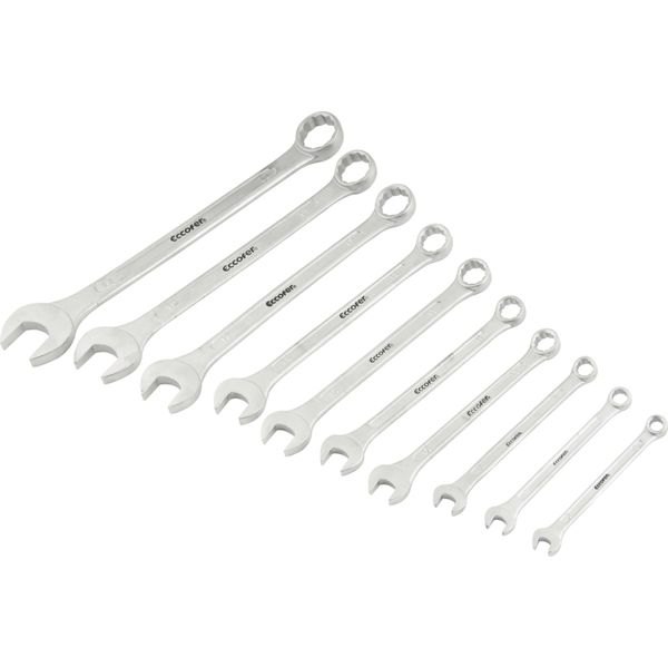 Jogo Chave Combinada 6-22mm Aço Carbono Com 10 Peças Estojo