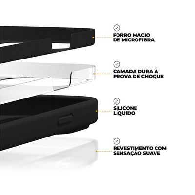 Capa para iPhone 13 - Silicon Premium Preta - Gshield