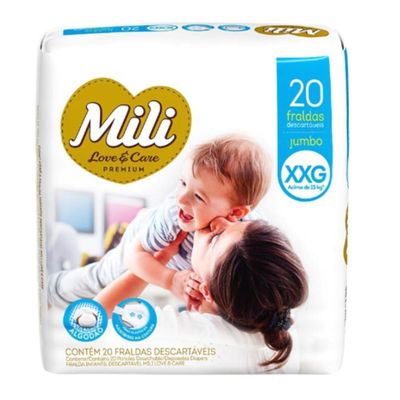 Fralda Descartável MILI Love&Care Tamanho:XXG  3 Pacotes c/ 20