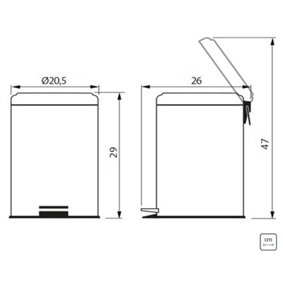 Kit Com 2 Lixeiras Brasil Inox Tramontina 5 Litros Com Pedal