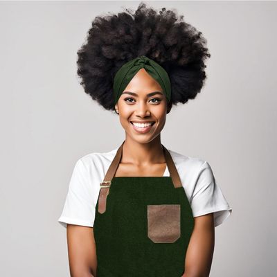 Faixa de Cabelo Bandana Verde Escuro Chef Cozinha Bistro Bar