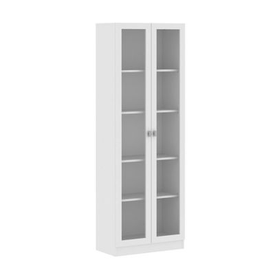 Armário Estante Com 2 Portas De Vidro Cr25069 Branco