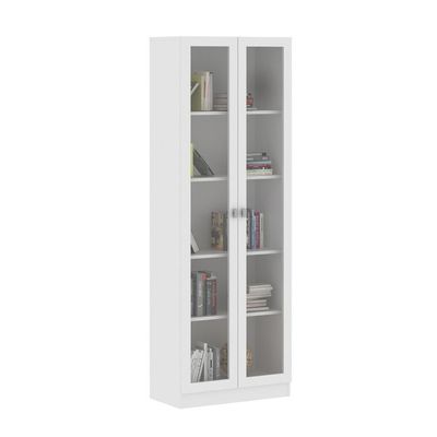 Armário Estante Com 2 Portas De Vidro Cr25069 Branco
