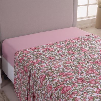 Lençol De Cima Avulso Luar Estampado Casal 01 Peça Malha 100% Algodão - Floral