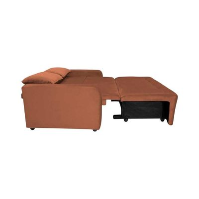 Sofá Cama Compacto 2 Lugares 1,38 Larg Amora New Matrix Veludo Ferrugem