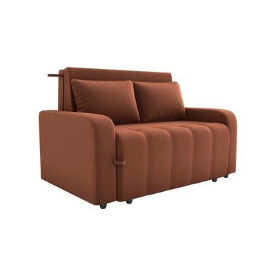 Sofá Cama Compacto 2 Lugares 1,38 Larg Amora New Matrix Veludo Ferrugem