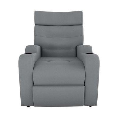 Poltrona Do Papai Reclinável Premium Com Porta Copos E Porta Controle Toro Matrix Veludo Cinza