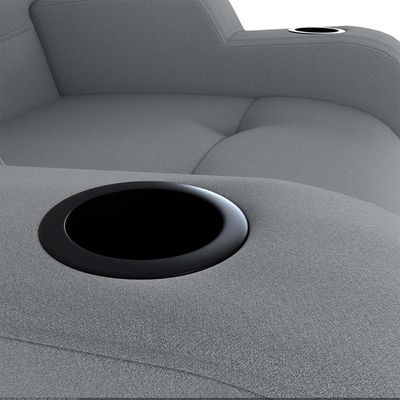 Poltrona Do Papai Reclinável Premium Com Porta Copos E Porta Controle Toro Matrix Veludo Cinza