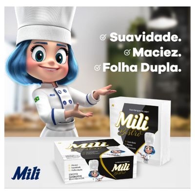 Guardanapo Folha Dupla 30x29,5cm  4 Pacotes c/ 50un (Total 200 guardanapos) Mili Bistrô