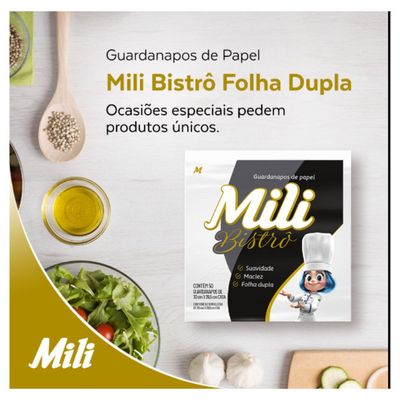 Guardanapo Folha Dupla 30x29,5cm  4 Pacotes c/ 50un (Total 200 guardanapos) Mili Bistrô
