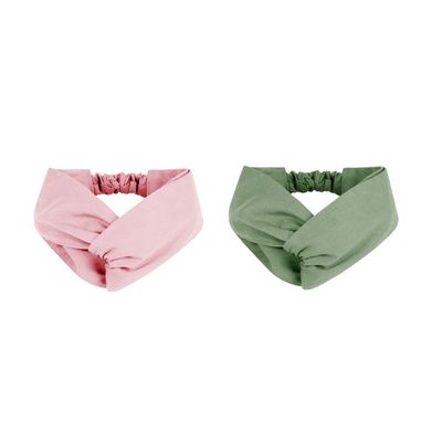 Faixa de Cabelo Bandana Rosa Verde Chef Cozinha Spa 2un