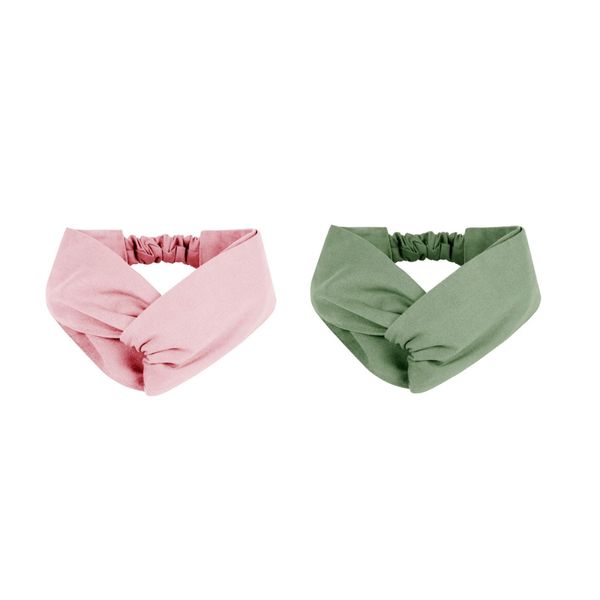 Faixa de Cabelo Bandana Rosa Verde Chef Cozinha Spa 2un