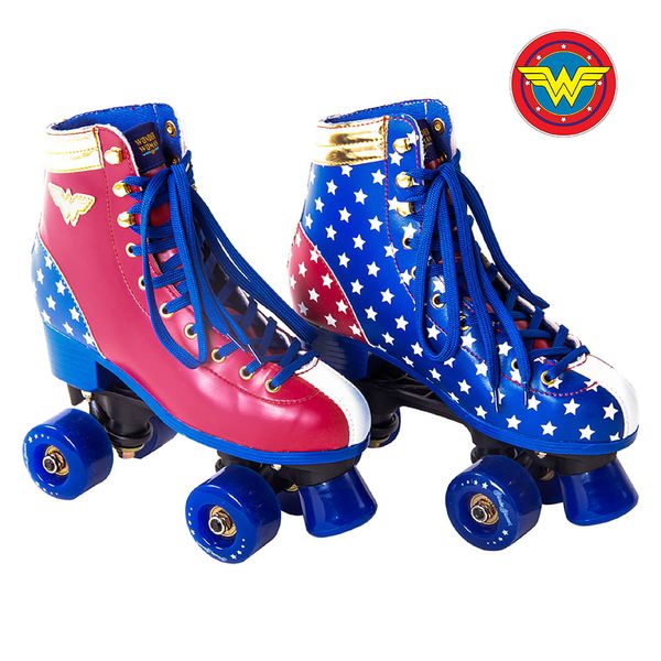 Patins Quad Mulher Maravilha - Liga da Justiça Bel 35 / Vermelho, Azul Patins Quad Mulher Maravilha - Liga da Justiça Bel 35 / Vermelho, Azul