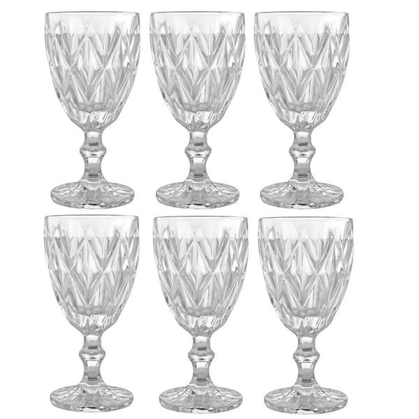 Jogo de Taças para Agua Clear Vitral Verre 6 Peças - Mimo Jogo de Taças para Agua Clear Vitral Verre 6 Peças - Mimo