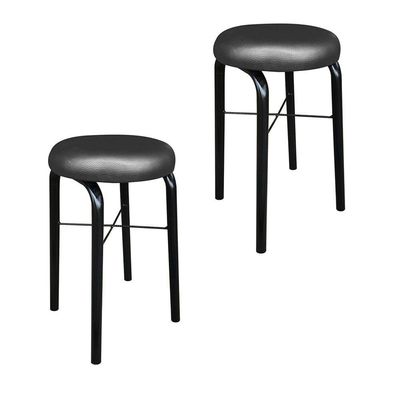 Kit 02 Banquetas Baixa Manu Corino Preto