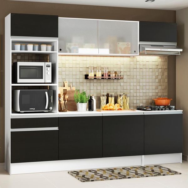 Cozinha Completa Topazio com Armário Balcão e Tampo Madesa