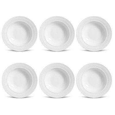 Conjunto De Pratos Fundos 06 Peças Roma Branco Porto Brasil