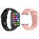 Kit 1 Smartwatch Preto + 1 Pulseira Extra Silicone Rosa