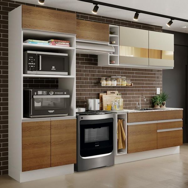 Cozinha Jade com Armário e Balcão sem Tampo e Pia Madesa