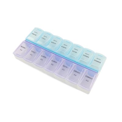 Kit 2 Caixa Porta Comprimidos Organizador de Remédios 7 Dias da Semana Manhã e Noite 2x Por Dia