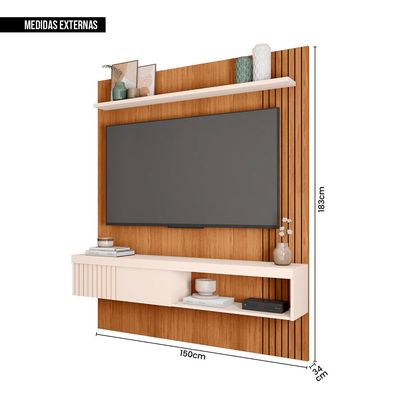 Painel Para Tv 55 Polegadas Marrom Moon Caemmun