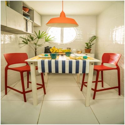 Banqueta Safira Alta Vermelha Tramontina