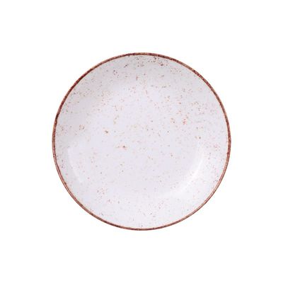 Jogo de Pratos Fundo 6 Peças Rústico 22 cm Porcelana Decorada Tramontina