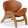 Poltrona Decorativa Orgânica Sala Living Kadosh L02 Couríssimo Camel - Lyam Decor