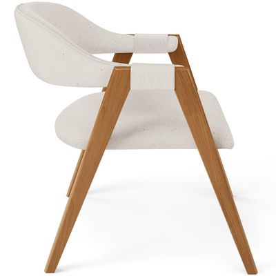 Cadeira de Jantar e Estar Living Estofada Nadja L02 Linho Cru - Lyam Decor