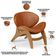 Kit 4 Poltronas Decorativa Orgânica Sala Living Kadosh L02 Couríssimo Camel - Lyam Decor