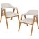 Kit 02 Cadeiras de Jantar e Estar Living Estofada Nadja L02 Linho Cru - Lyam Decor