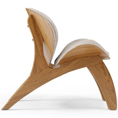 Poltrona Decorativa Orgânica Sala Living Kadosh L02 Linho Cru - Lyam Decor