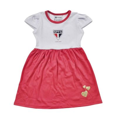 Vestido Infantil São Paulo Canelado Torcida Baby Tam 8