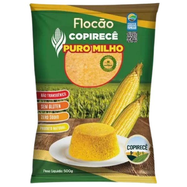 Flocão de Milho para Cuscuz Não Transgênico Copirecê 500g Flocão de Milho para Cuscuz Não Transgênico Copirecê 500g