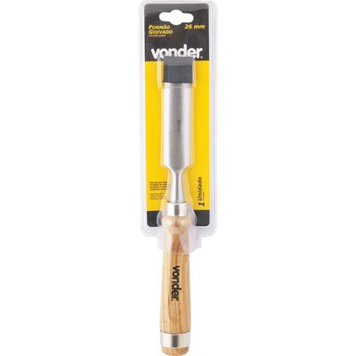 Formão goivado 26mm aço carbono cabo madeira - Vonder