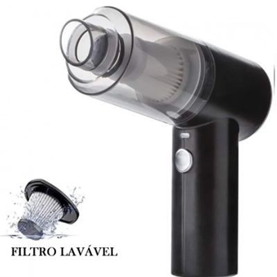 MINI ASPIRADOR DE PÓ SEM FIO PORTÁTIL PARA CARRO CASA Único / Preto